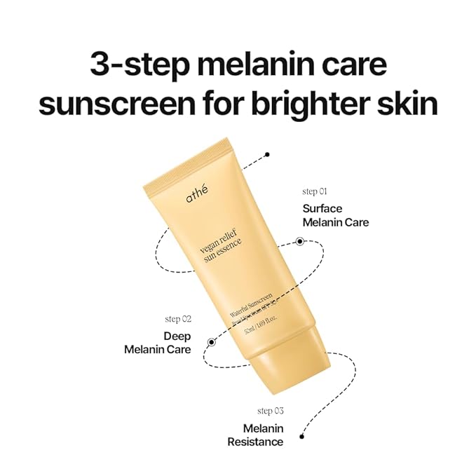 athé Vegan Relief Sun Essence SPF 50+ Broad Spectrum – Ectoin + Glutathione + 8-Vitamin Nourishing UV Essence | Niacinamide & Beta-Glucan | Vegan K-Beauty | 1.69 fl.oz