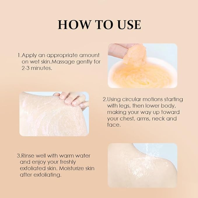 3Packs Turmeric Lemon Body Scrub, Deep Cleansing Exfoliator with Armpit Detox & Moisturization, 3.53oz*3