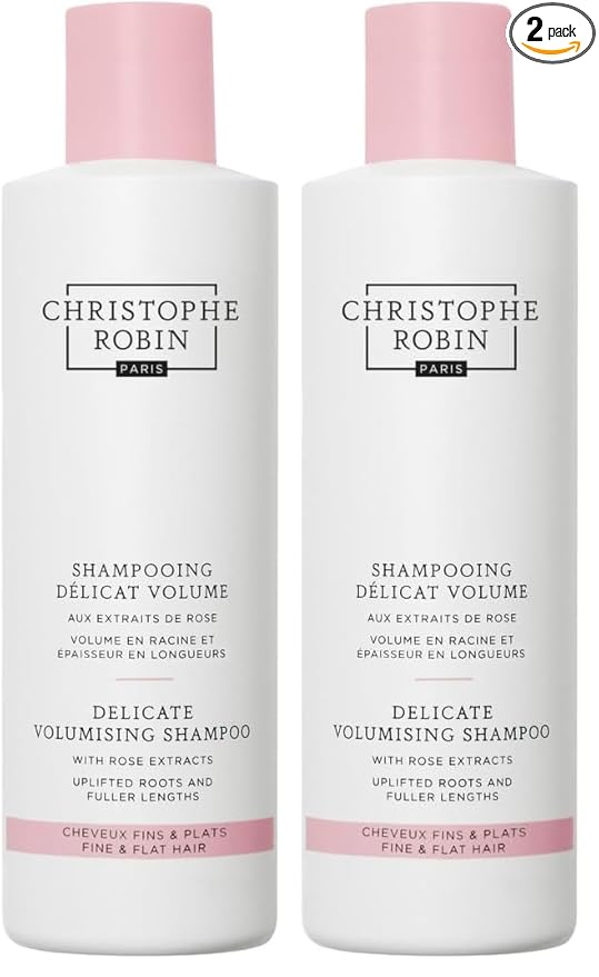 Christophe Robin Delicate Volumizing Shampoo With Rose Extracts for Thin, Fine, and Flat Hair 8.4 fl. oz (Pack of 2)