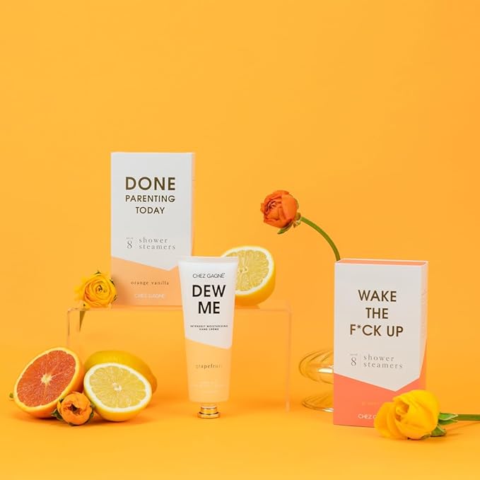 Chez Gagné Vegan Hand Cream for Dry Hands - Dew Me - Grapefruit 3.4oz Non-Greasy Moisturizing Hand Lotion - Made in California - Paraben, Sulfate & Phthalate Free - Flirty Funny Gift