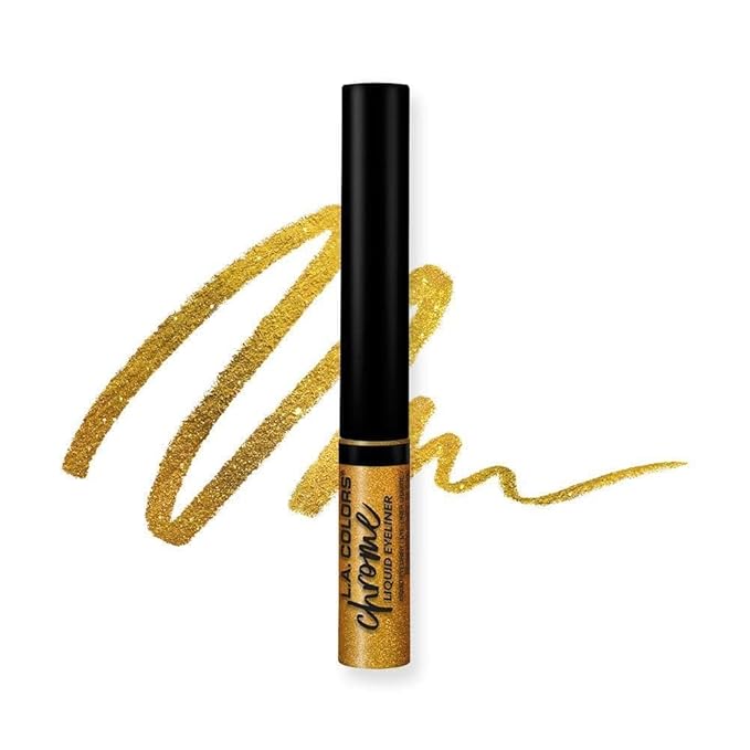 L.A. COLORS Liquid Eyeliner Collection, Chrome Liquid Gold CLE804 (Pack of 2)