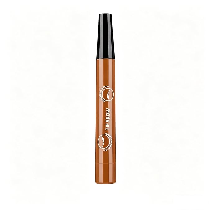 Microblading Eyebrow Pen, 2PCS Magic Waterproof Eyebrow Pencil with 4 Micro-fork Tip, 3D Natural Fine Stroke Eyebrow Pen for Women, Easy to Use Eye Brow Pencil for Defined Makeup (brown)