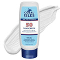 Coral Isles Sunscreen SPF 50 | Hawaii Reef Act Compliant | Octinoxate & Oxybenzone Free | Broad Spectrum UVA/UVB Protection | Water Resistant 80 Min. | Fragrance Free | 6 Fl Oz Lotion