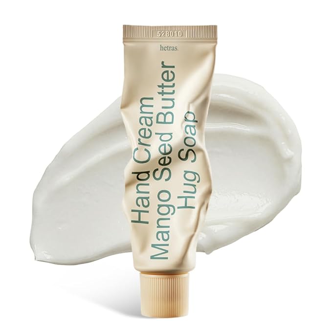 hetras. Perfume Hand Cream 1.69 oz., Hug Soap - Soft Musk Scent, Moisturizer for Dry Skin, Fast-Absorbing Hand Cream, Non-Greasy, Travel Size, Aesthetic Design, Long-Lasting Fragrance, Gift-Worthy
