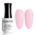 RARJSM Sheer Jelly Gel Polish Clear Pink Gel Nail Polish Transparent Light Pink Pastel Nude Nail GelPolish Varnish Curing Requires LED UV Translucent French Manicure Soak Off for Home Salon 1pcs 15ml