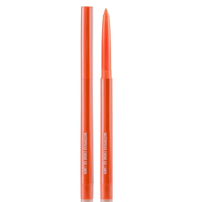 Eyeliner Pencil, Waterproof Eyeliner Long-lasting, Orange-Eyeliners, High-Pigmented Colorful Eyeliners Easy To Use Eye Liner Pen for Women