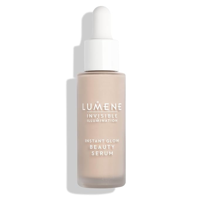 LUMENE Invisible Illumination Instant Glow Beauty Serum | Universal Light Shade | Face Makeup & Brightening Serum | Lightweight, Buildable Coverage | Vegan | 30 ml