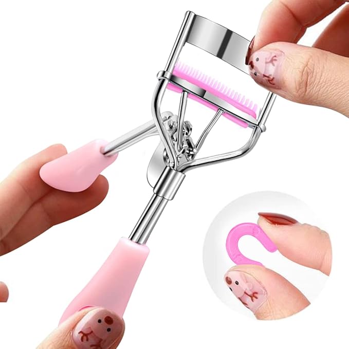 Pinkiou Eyelash Curler Stainless Steel with Brush Mascara Muffle False Eyelashes Accessory Best Professional Tool for Lashes Curls