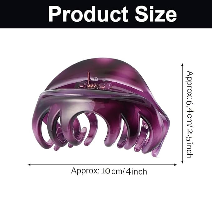 Premium Hair Claw Clips For Thick Hair, Strong Holding Power Claw Hair Clamps Delicate Hair Grip for Women and Girls (Purple - 1pc)