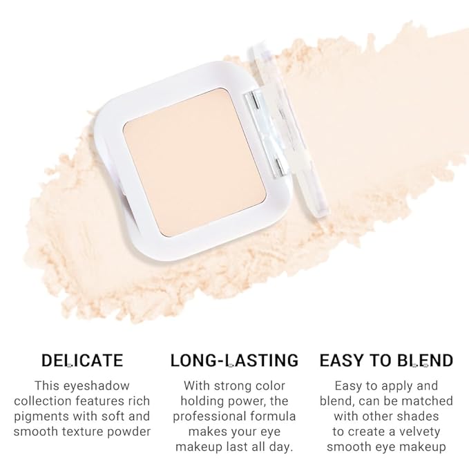 Neutral Nude Eyeshadow Palette, Light Beige Ivory White Matte Eye Shadow, Soft Blendable Natural Everyday Makeup for Mature Skin, Vegan & Cruelty-Free, Sombras para Ojos #11