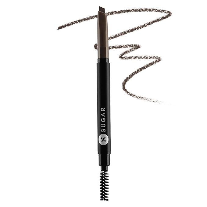 SUGAR Cosmetics Arch Arrival Brow Definer - 03 Woody Scooby (Deep Brown) Sweat & Humidity Resistant | Waterproof, Long-Lasting, 12hr coverage, built-in spoolie