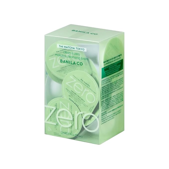 BANILA CO Clean It Zero Matcha Cleansing Balm Travel Kit | Portable Blister Pack for Acne-Prone Skin | Vegan Milk & Matcha Water | TSA-Friendly, Single-Use Makeup Remover (3ml x 16ea)