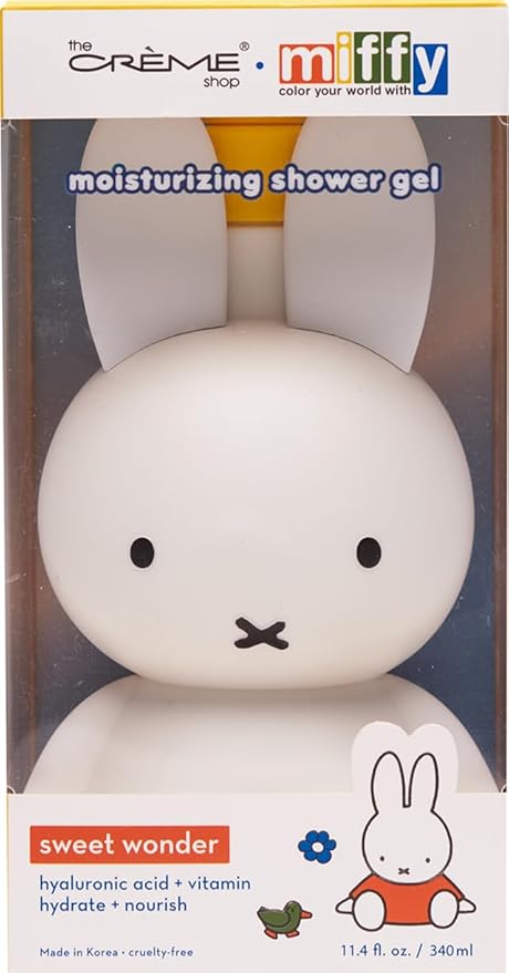 The Crme Shop Miffy Sweet Wonder Shower Gel, Body Wash with Hydrating and Nourishing Hyaluronic Acid and Vitamin C, Miffy Pump Bottle, Strawberries and Whipped Cream Scent, 340 mL