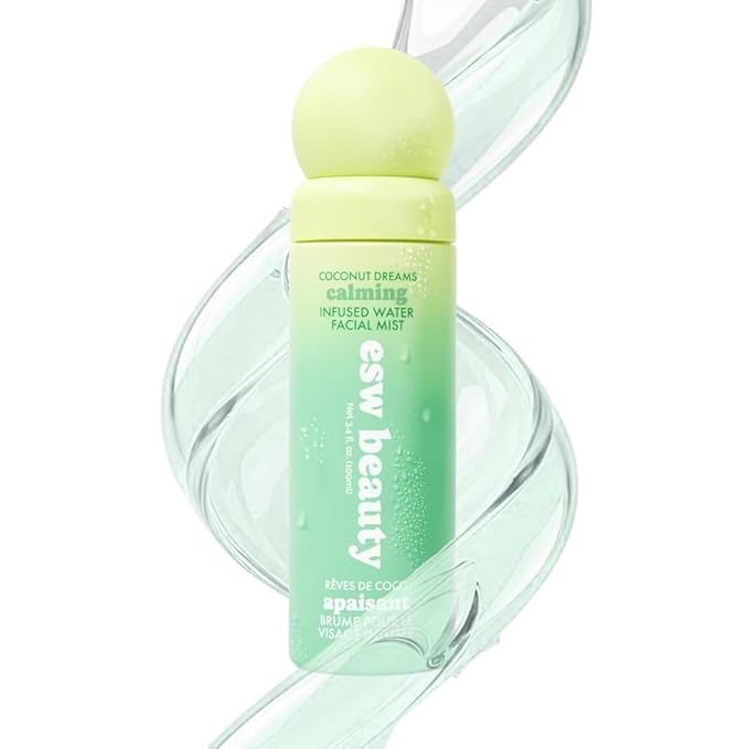 ESW Beauty Coconut Dreams Facial Mist - Hydrating Face Mist - Makeup Primer & Setting Spray - Unscented Face Toner for Sensitive Skin with Coconut Water, Cucumber & Aloe 3.4oz
