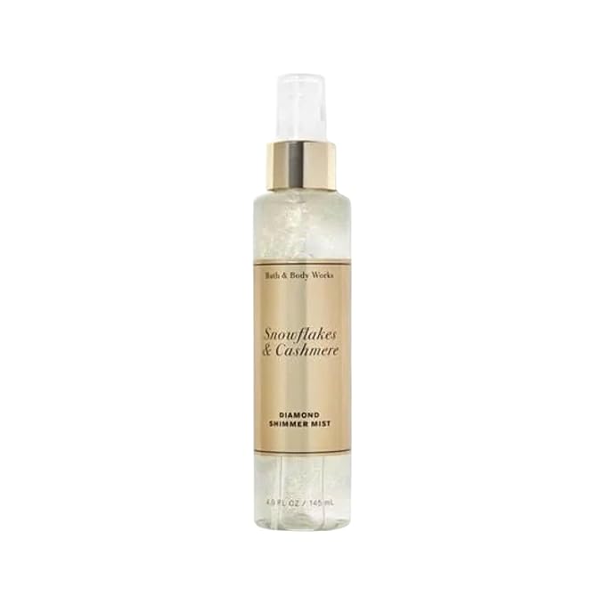 Bath & Body Works Snowflakes & Cashmere Diamond Shimmer Mist - 4.9 fl oz / 146 mL (4.9 Fl Oz (Pack of 1), Snowflakes & Cashmere)