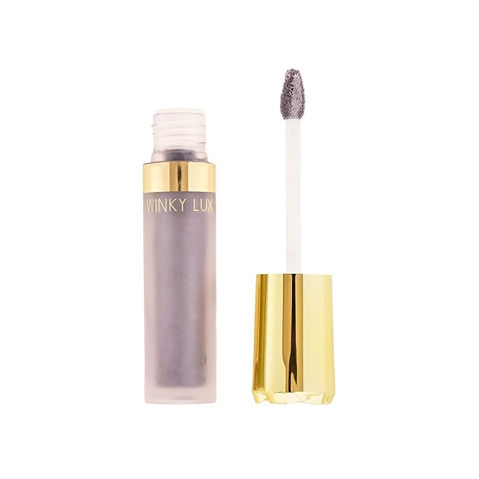 Winky Lux Rose Petal Liquid Eyeshadow, Longwear, Buildable, High-Pigment, Blendable, Crease-Proof, with Hydrating Vitamin E & Mango Seed Butter, Clean Beauty, Cruelty-Free, Vegan, Lavender Shimmer