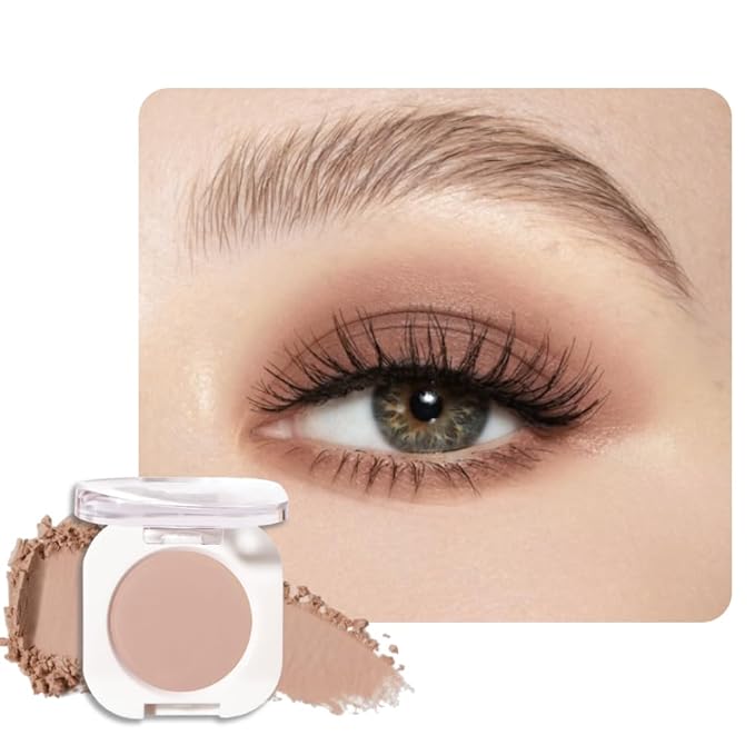 Light Brown Single Matte Eyeshadow Makeup, Neutral Powde Eye Shadow for Women, Rosy Brown Eyeshadow Palette Pigmented Waterproof, sombras para ojos, Lightweight Blendable, Vegan & Cruelty-Free