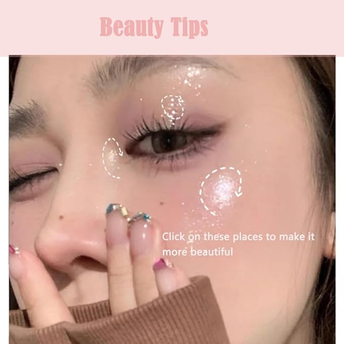 liquid glitter eyeshadow，Eye glitter korean，korean eyeshadow，Eyeliner makeup, Loose Shimmer Glue, Highlight, Lightweight Waterproof, Quick drying(#01pink purple)