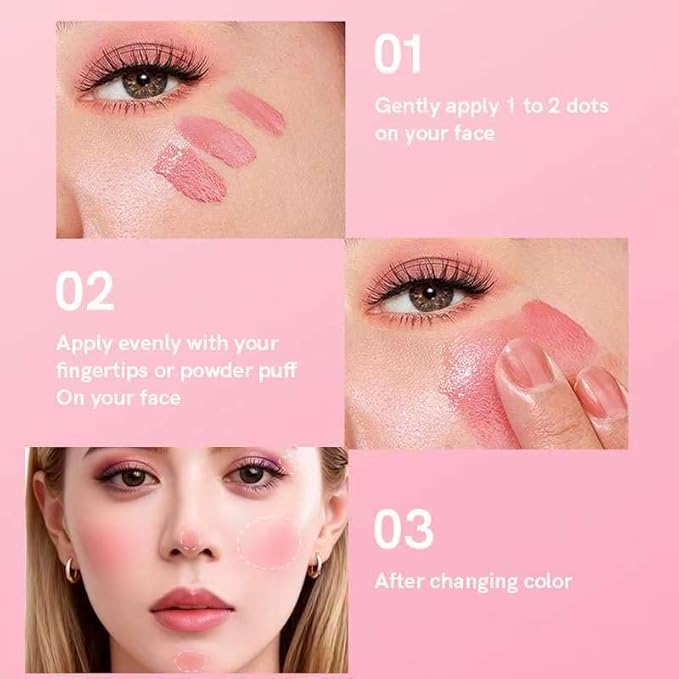 DODOMINA Natural Finish Liquid Blush, Long-Lasting Liquid Cheek Tint, Dewy Finish, Sweatproof, Multipurpose Makeup for All Skin Types (7g/0.25fl oz) (Guava Cream)