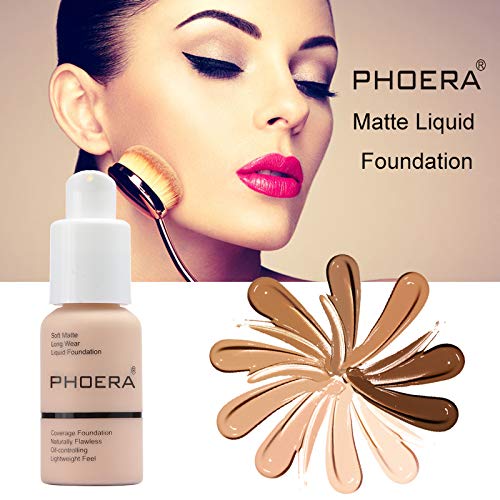 Flawless Matte Liquid Foundation, Long Wear Oil Control Full Coverage Face Makeup Soft Liquid Foundation .(106#Warm Sun)