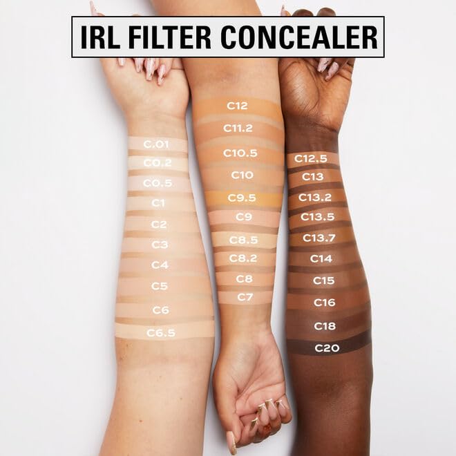 Revolution, IRL Filter Finish Concealer, Full Coverage, Oil-Free, Long-Lasting & Lightweight Formula, Infused with Hyaluronic Acid, Vegan & Cruelty-Free, C8, 0.21 oz