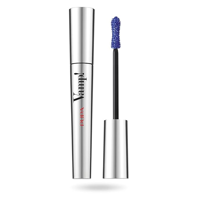 Pupa Milano Vamp! Mascara - Volume Building Revolutionary Performance and Formula - For Thick, Full, Super Dense Lashes with the Dramatic Look of False Lashes - 301 Electric Blue - 0.32 Oz