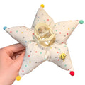 Ouliget Large Fabric Flower Claw Clip,Cute Oversized Hair Clip for Girls Women,Creative Hair Ties Ponytail Decorative Headwear for Christmas Party Decoration (Polka Dot Star)