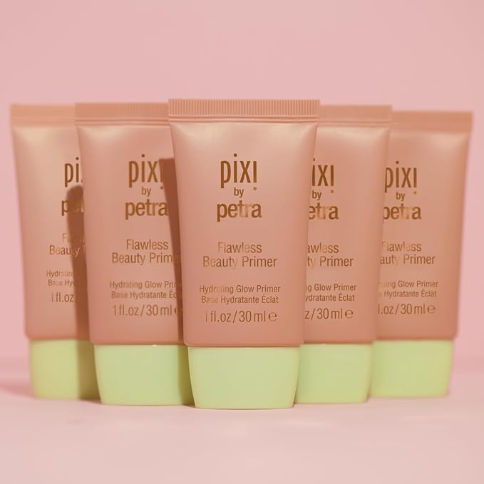 Pixi Beauty Flawless Beauty Primer, Hydrating Glow Face Primer with Vitamin A C and E, Smoothing Makeup Base for a Radiant Lit-From-Within Finish, All Skin Types, 1 fl oz / 30 ml