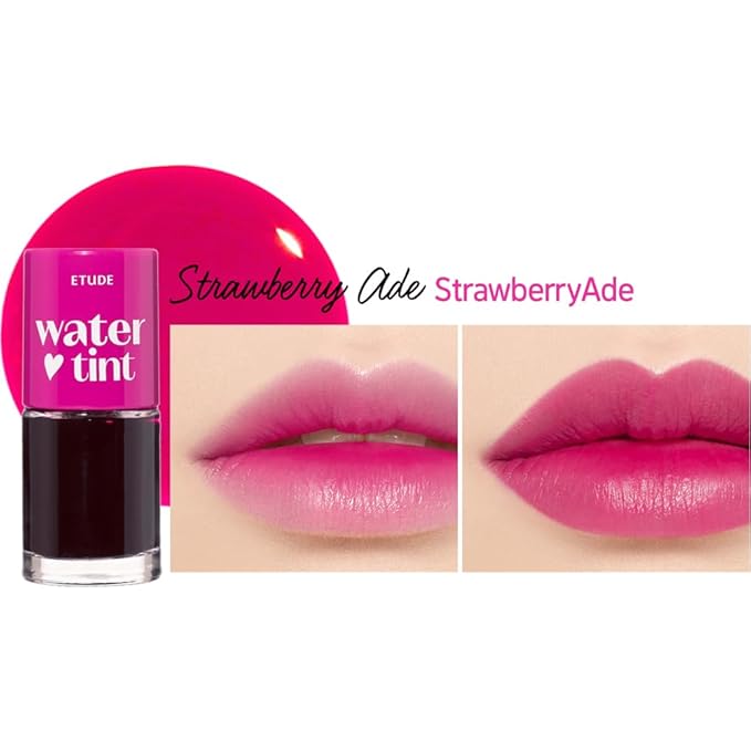 ETUDE Dear Darling Water Tint 3 Color SET (Strawberry Ade+Cherry Ade+Orange Ade, 9g*3) | Vivid Color Lip Stain with Moisturizing Weightless & Non-sticky Finish | Korean Makeup, Perfect for Gift