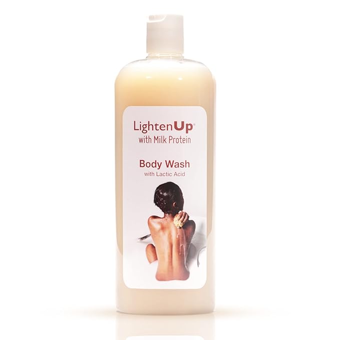 OMIC Lighten-Up LightenUp Lactic Acid Body Wash - 33.8 Fl oz / 1000 ml - Exfoliating Shower Gel, with Shea Butter, Coconut Oil, For All Skin Types