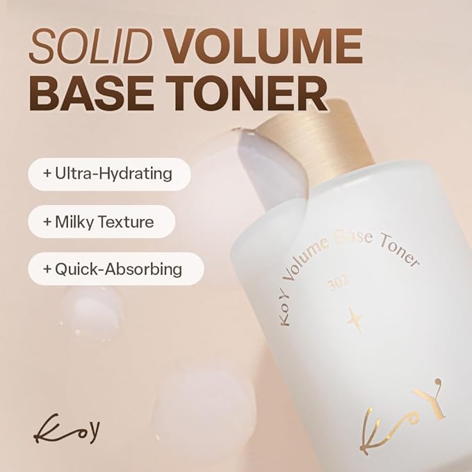 KOY Volume Base Toner, Hydrating and Mild Skin Barrier with Milk Ceramide Complex & Niacinamide, Daily Facial Milky Toner for Soothing & Moisturizing, Supple Glass Skin, 3.38 fl oz