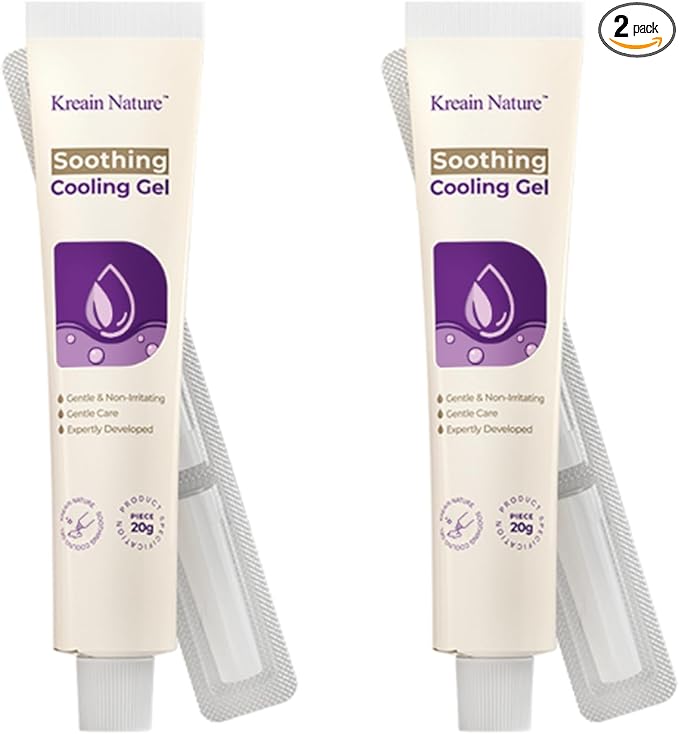 Soothing Cooling Gel for Anal Skin Care, Hemorrhoid Cream for Itching, Swelling, Burning and Discomfort Relief - 0.7Oz Tube (2)