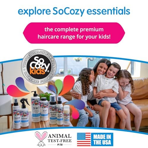 SO COZY Kids 3-in-1 Shampoo, Conditioner & Body Wash - All in 1 Shower & Bath Shampoo, Conditioner & Soap Combo - Cleanses & Moisturizes w/No Parabens, Sulfates, Synthetic Colors or Dyes (10.5 fl oz)