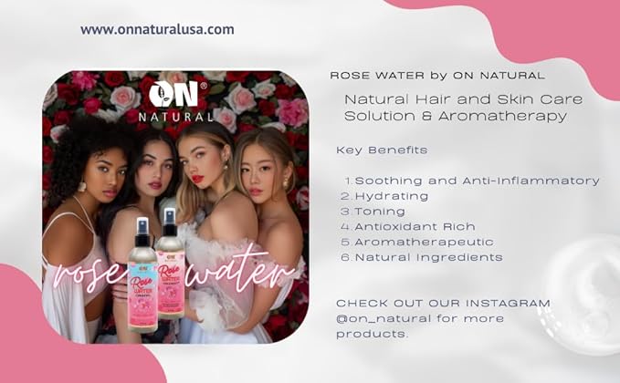 On Natural - Rose Water [Original] 8oz, Facial and Hair Mist for all day hydration