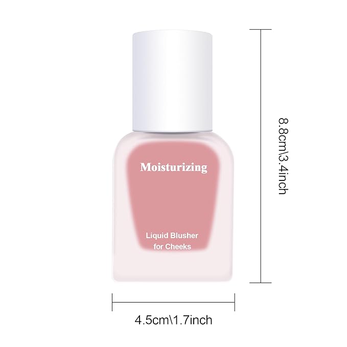 KYDA Moist Liquid Blush, Natural Dewy Finish Cheek Color with Hydrating Formula, Long-Lasting Face Blusher for Natural Glow Cheeks, Lightweight Buildable Smooth Coverage, Peachy Pink