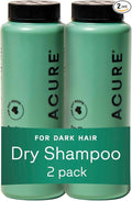 Acure Dry Shampoo - Mini Powder Dry Shampoo for Women with Brunette & Dark Hair, Care to Refresh Treated Color Tinted Hair with Rosemary & Cocoa, Non Aerosol, 100% Vegan - 1.7 oz Travel Size (2 Pack)