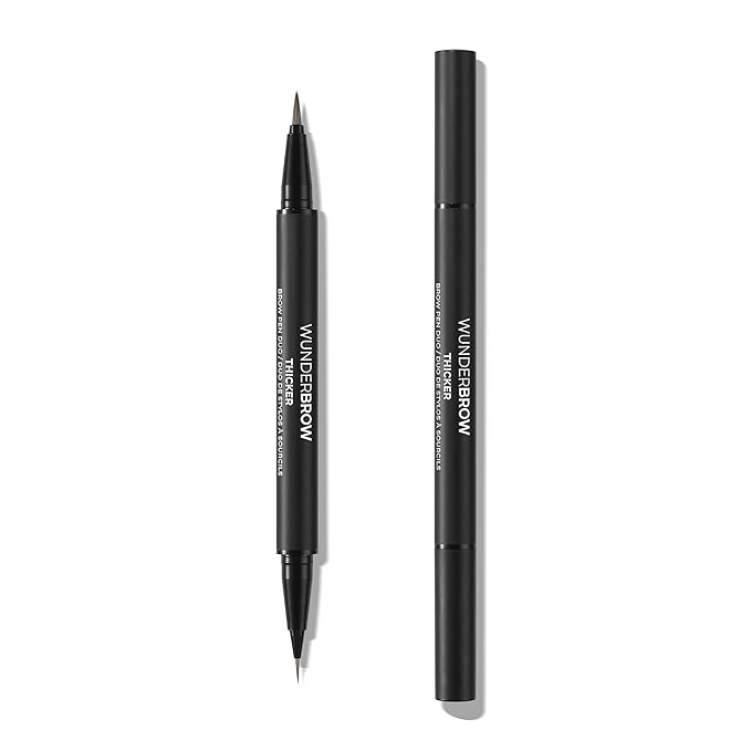 WUNDERBROW Thicker Brow Pen Duo, Dual Ended Pen, Vegan & Cruelty Free (Black/Brown)