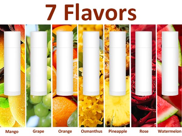 VISRIE 210 Pack Lip Balm Unlabeled, Natural Lip Balm Bulk Blank Tube, Personalized Lip Balms for Party Favors Adults and Bridal Shower Favors or Baby Shower Gifts-7 Flavors