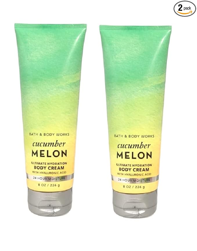 Bath & Body Works Ultimate Hydration Body Cream For Women 8 Fl Oz 2- Pack (Cucumber Melon)