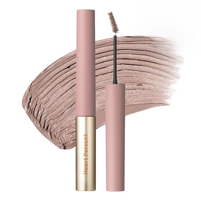Heart Percent Dote On Mood Fake-Up Browcara, Waterproof Volumizing Long-Lasting Brow Pencil, Fast Fix Ultra-Fine Eyebrow Color Mascara, Cruelty Free, Vegan, 16g, 04. Ash Pink