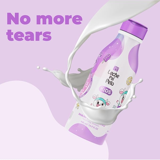 Leche Pal Pelo Kids Nourishing Shampoo - Gentle Daily Cleansing, Sulfate & Paraben-Free Formula with Jojoba, Coconut Milk, Aloe Vera - Hydrates, Defines, 14.9 fl.oz