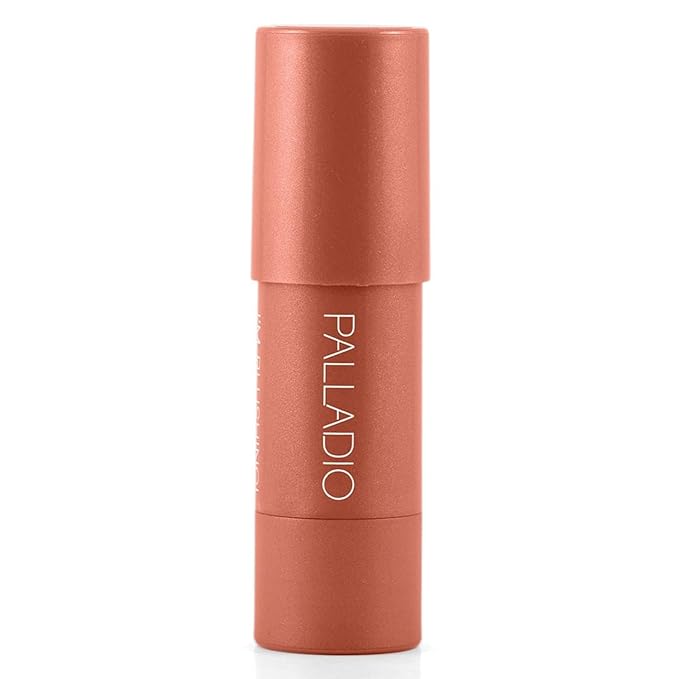 Palladio I'm Blushing 2-in-1 Cheek and Lip Tint, Buildable Lightweight Cream Blush, Sheer Multi Stick Hydrating formula, All day wear, Easy Application, (Peach)
