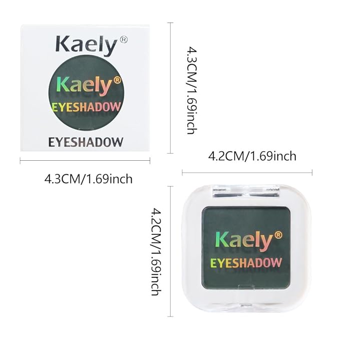 Buildable Matte Eyeshadow Makeup Palette Single - Forest Green Shades | Creamy Pressed Powder for Easy Blending | Mini Travel Palette for Women | Everyday Natural Eye Makeup