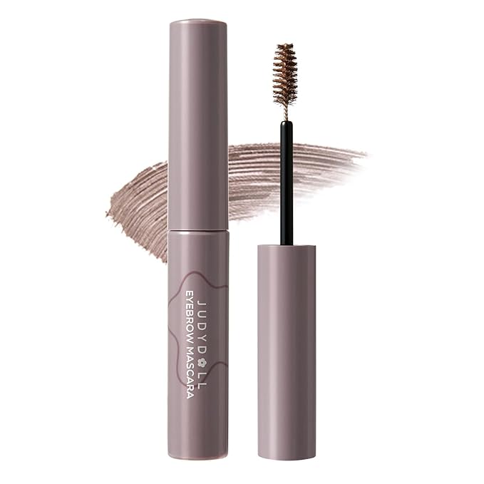 JUDYDOLL 2 IN 1 Eyebrow Mascara,Waterproof Eyebrow Makeup for Natural Feathered Brows，Smooth Clump-Free Formula, Natural, Long-Lasting, for Beginners (01 Natural Brown)