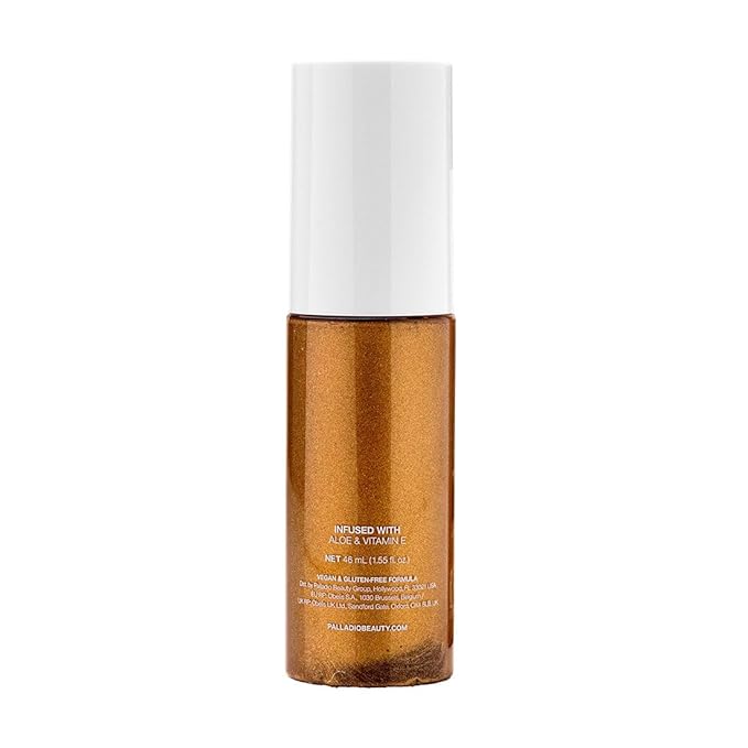 Palladio Body Shimmer Gel, Lightweight Water-Based Body Glow with Aloe, Hyaluronic Acid, Vitamin E & Panthenol, Buildable Radiant Shimmer, Vegan, Gluten-Free, Cruelty-Free (Island Glow)