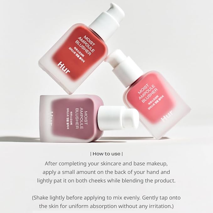 House of Hur Moist Ampoule Blusher, Buildable Water-based Formula, Infused with over 50% moisture essence, no tackiness, long-lasting moisture, weightless feel (03 Rose Brown, 20ml)