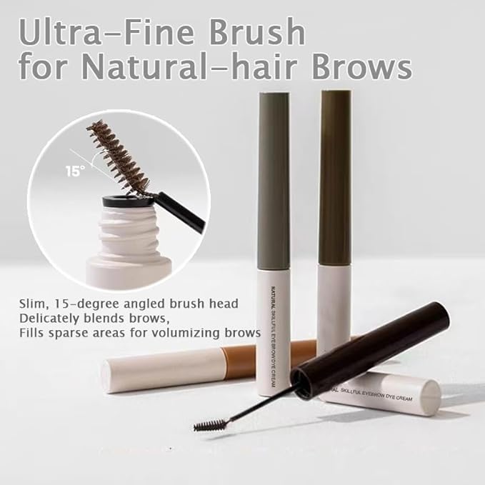 2 Pcs Tinted Eyebrow Cream,Ultra-Fine Brush Tinted Brow Gel Waterproof Long Wear Eye Brow Mascara Transfer-proof Natural Brow Makeup without Clumping, Rose Brown