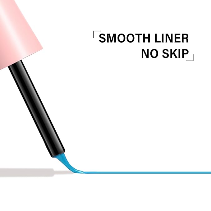 Boobeen Liquid Eyeliner Pen, Colored Eye Liner Waterproof Smudge Proof, Eyeliner Ink Liner with Precision Tip for Bold Eye Looks