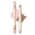 JUDYDOLL Quick-Fix Contour Duo, 2-in-1 Cream Contour Stick with Highlighter, 18H Waterproof & Sweat-Proof, Lightweight Non-Sticky Formula, For Sculpting & Defining (01)