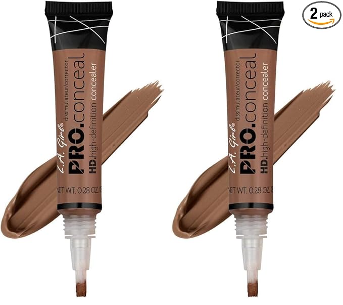 L.A. Girl HD Pro.Conceal, Dark Cocoa GC988 (Pack of 2)